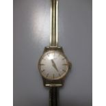 A lady's wristwatch, bracelet stamped '14k', case hallmarked 18ct