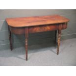 A George IV mahogany D shape side table, 72 x 122 x 62cm