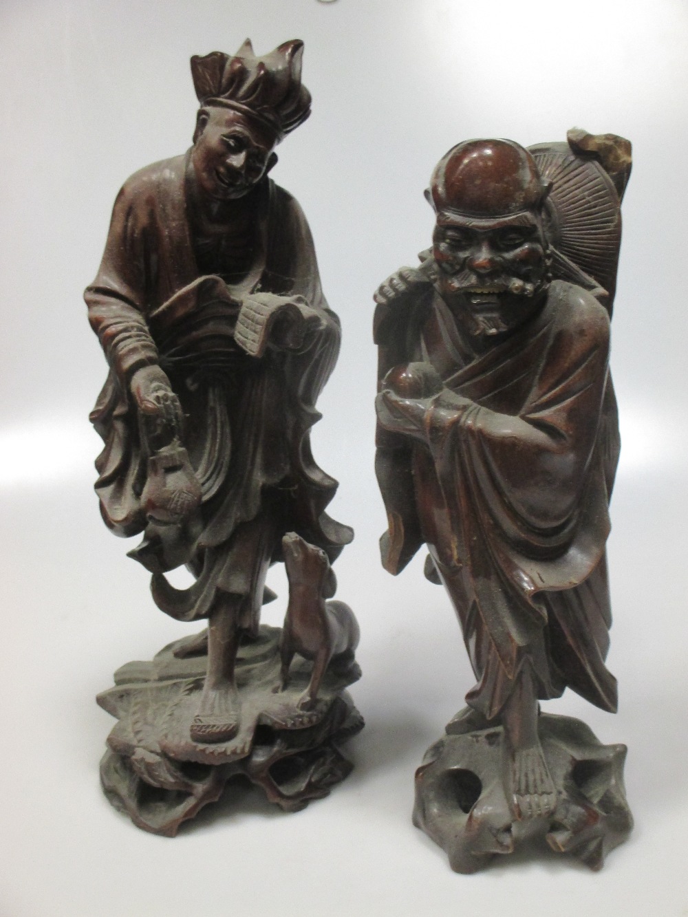 Chinese carved wood figures of The Immortals (6)