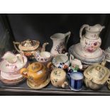 A collection of Welsh guardy pottery and other items of English pottery