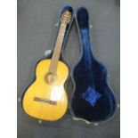 A Japanese made classical guitar in case