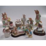 A large collection of modern Beswick figures of Beautrix Potter characters c1997-2000, to include