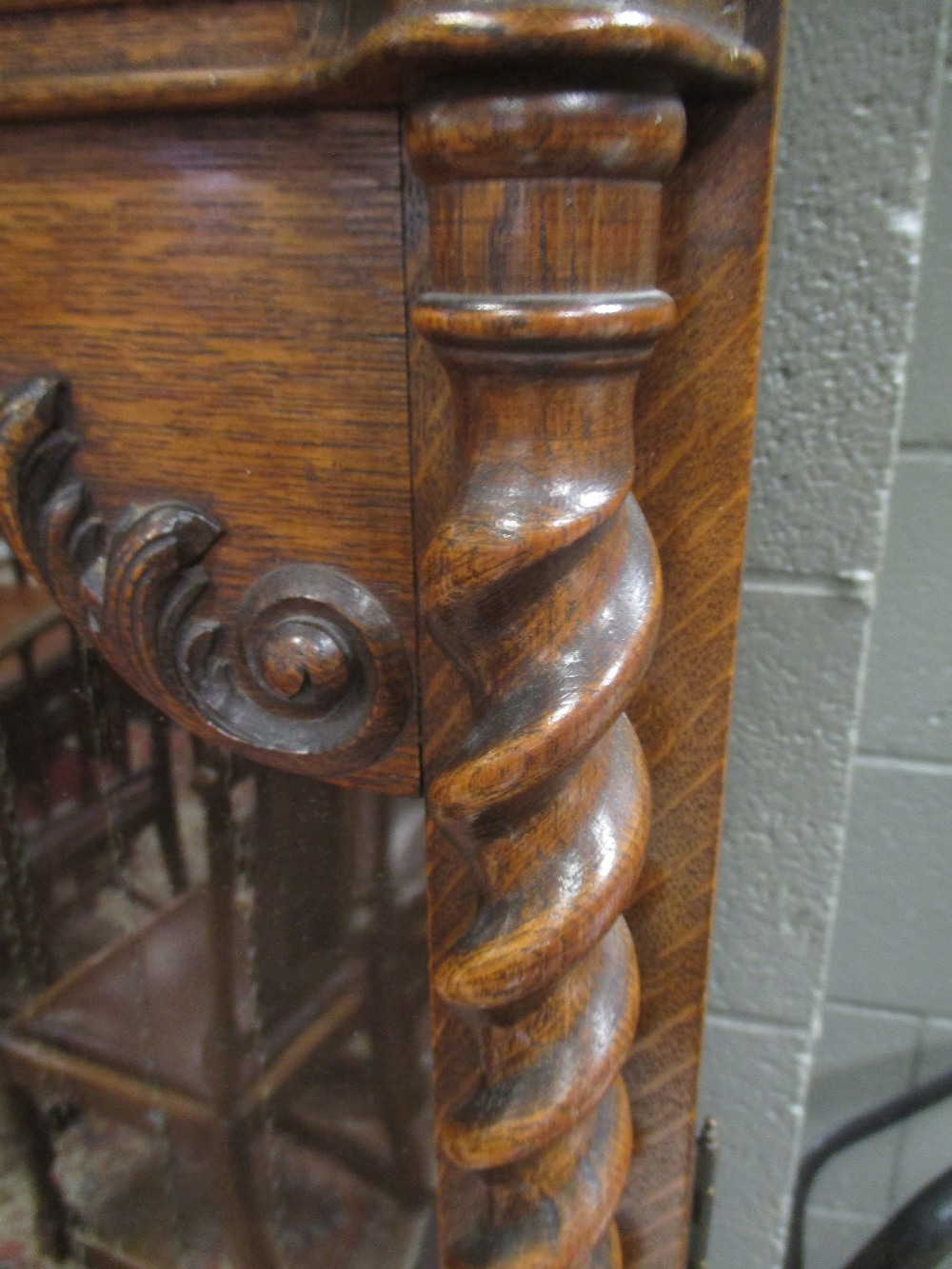 An 8 day oak longcase clock with barley twist column supports on paw feet 201cm high - Image 3 of 3