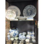 Chinese blue and white, vases, dishes etc