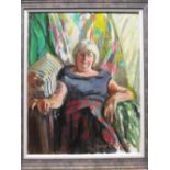 Louise Riley-Smith (British, 20th Century), Portrait of the late Johanna Crighton, seated, signed