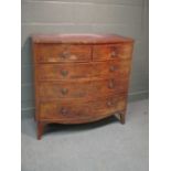 A regency mahogany bowfronted chest of drawers, 101 x 103 x 52cm