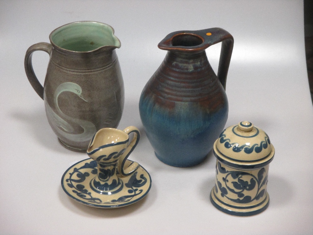 An Alan Brough bowl, a Littlehampton Sussex pottery vase, Bourne Denby vase, a studio pottery yellow - Image 5 of 9