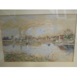 Gilbert Baird Fraser (1866-1947), a pair of Ouse river scenes, signed, 18 x 27cm (2)