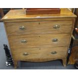 A Regency mahogany three drawer chest, 90 x 46 x 92cm