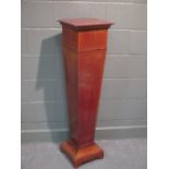 A mahogany and inlaid torchere, 122 x 33 x 33cm