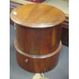 A mahogany cylindrical commode, 46 x 43cm