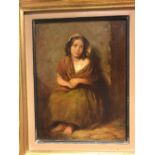 William Hemsley (1819-1893) The orphan, signed lower right, oil on board, 24 x 18cm