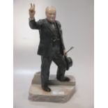 A limited edition Bronte figure of Sir Winston Churchill 24 of 100, 29cm high