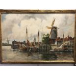 Louis van Staaten (1836-1909). On the Maas Nr. Gorrengheim, signed and inscribed, watercolour and