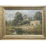 Attribued to 'Williams of Plymouth' (19th century), The Lime Pits, Countess Weir, Exeter, oil on