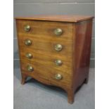 A Regency mahogany commode converted into a drinks cabinet on splayed feet, 77 x 69 x 46cm