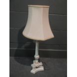 A Rosenthal white glazed Corinthian column lamp