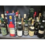 A quantity of liquor and spirits, to include rum, wine, port, whiskey etc