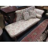 A late Victorian chaise longue, approximately 200cm wide