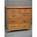 A George III oak chest of drawers, 94 x 96 x 50cm