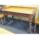 A Victorian mahogany galleried side table, 78 x 122 x 60cm