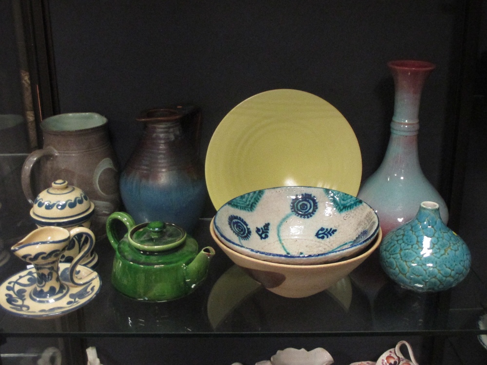 An Alan Brough bowl, a Littlehampton Sussex pottery vase, Bourne Denby vase, a studio pottery yellow - Image 9 of 9