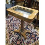 A William IV rosewood occasional table with inset jardiniere top, on pedestal base, 77 x 54 x 34cm