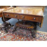 A William IV mahogany sofa table 75 x 148 x 69cm open