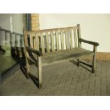 Two 2-seater garden benches, 124 x 121cm