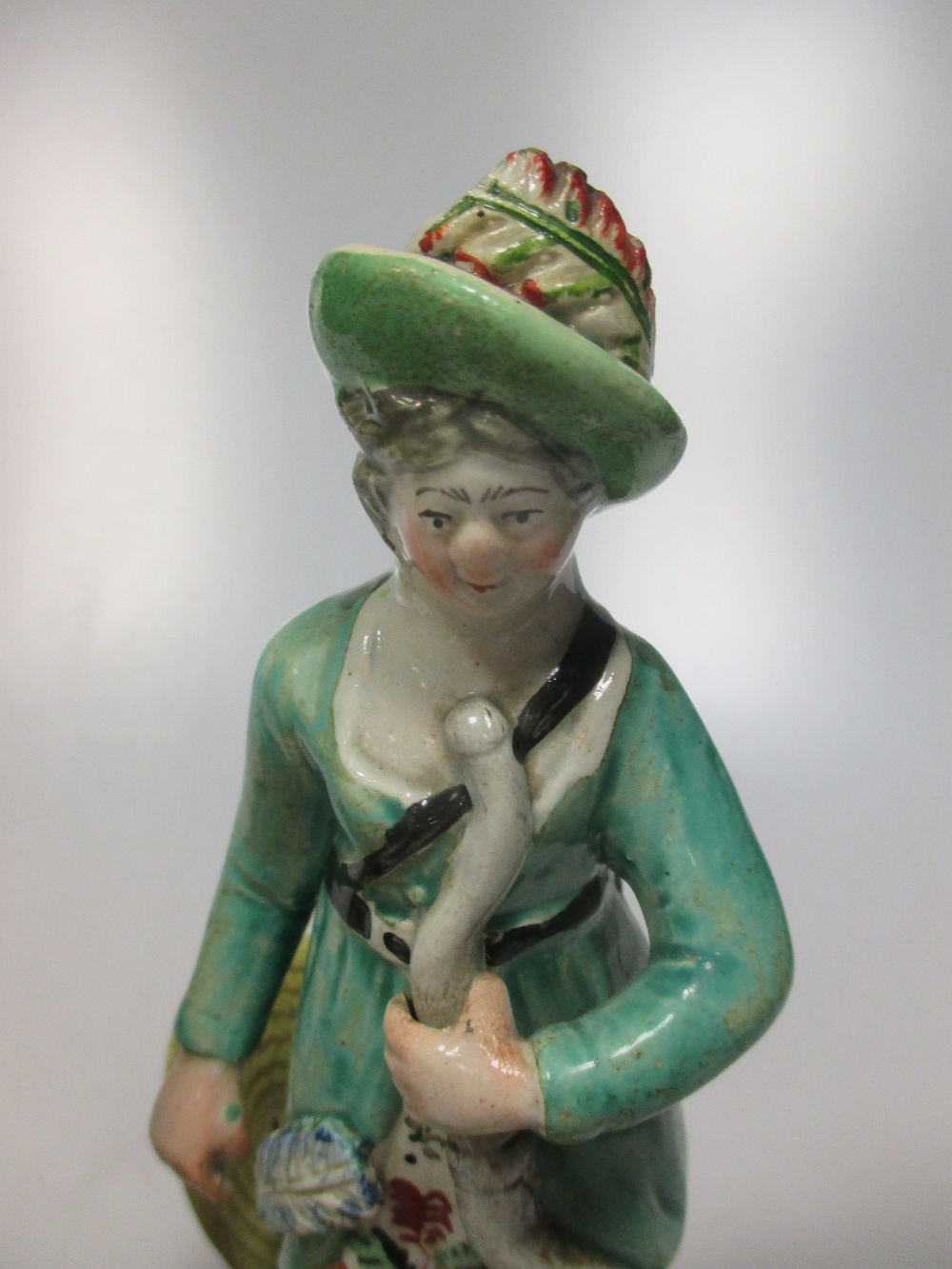 A Walton pearlware figure of a lady archer, a Staffordshire pearlware figure of 'Plenty', two - Image 2 of 7