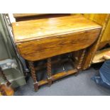 An oak gateleg table & a plant stand