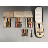 A group of four WW1 medals including a military cross, awarded to a soldier from Cambridge, the
