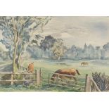 § John Northcote Nash, CBE, RA (British, 1893-1977) Three bay horses in a paddock signed 'John Nash'