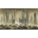 § Nan Youngman, OBE (British, 1906-1995) New York Lights signed and dated 'Nan Youngman 1957' (lower