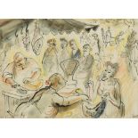 § Walter Goetz (German/British, 1911-1995) Paris Market signed 'Goetz' (lower right) pen and wash