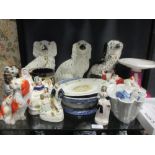 Various 19th century Staffordshire figurines etc