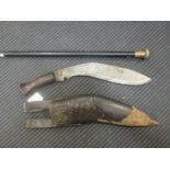 A Kukri and swagger stick (2)