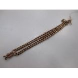 A 9ct gold Albert chain, 40cm long, 77gms,