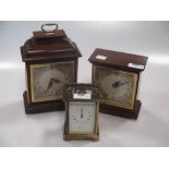 Two mantel clocks by Elliott and a modern carriage clock (3)