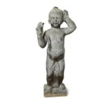After James Woodford, RA (British, 1893 - 1976), a bronze model of a boy, modelled holding seashells