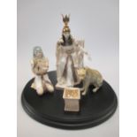 A Royal Worcester four piece model of Cleopatra , No.391 of 500, designed by John Bromley