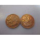 Two half sovereigns