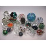 Various Caithness paperweights and others including Derby