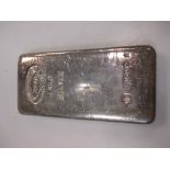 A 1kg silver ingot stamped Johnson Mathey, London