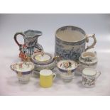A Mortlocks blue & floral decorated part teaset together with a quantity of miscellaneous part