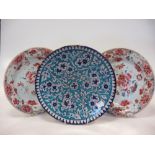 Nine Chinese export 19th century blue & white plates and other Oriental china