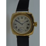Rolex - A 9ct gold 'Oyster' gentleman's wristwatch, circa 1929, the signed circular silvered '