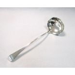 A George III silver soup ladle, by George Burrows, London 1800, 'Old English' pattern,