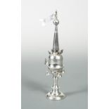 A 20th century silver spice tower, London 1993, of traditional somewhat baluster form with four