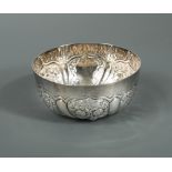 A Victorian silver bowl, by Atkin Brothers, Sheffield 1898, of circular form, with repeated repoussé